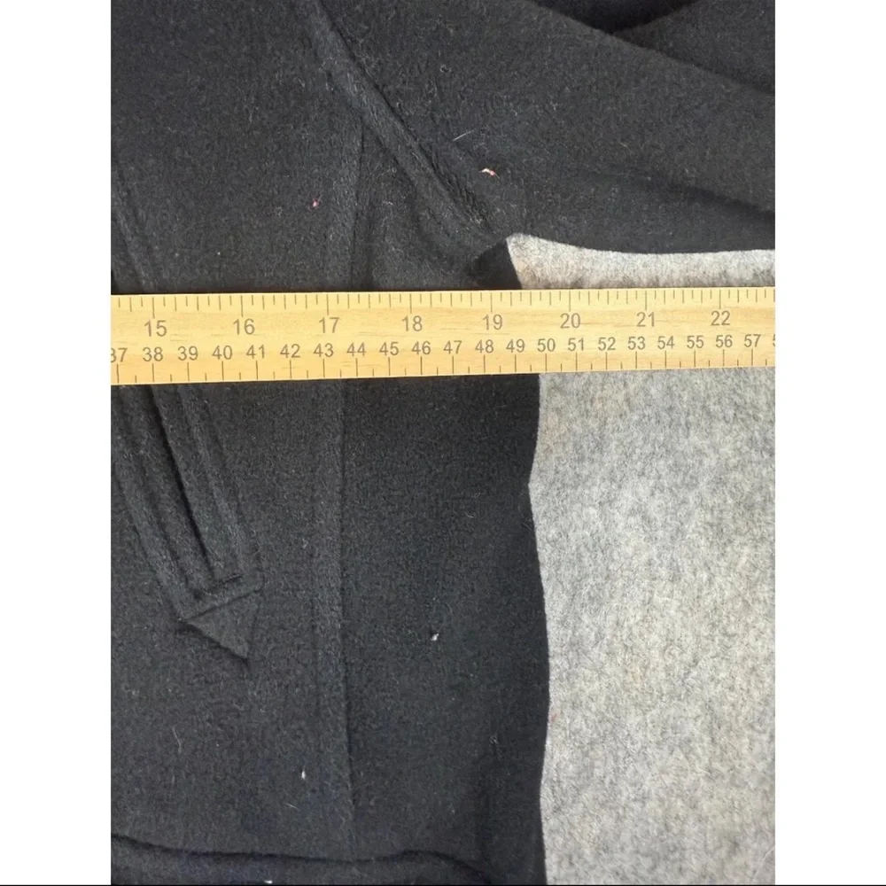 J. Crew Peacoat‎ Women's Medium Black Wool Blend Double-Breasted Button Front - Picture 6 of 6